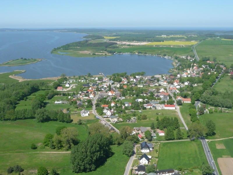 Usedomer Hinterland: Neppermin, der Nepperminer und Balmer See mit den Inseln Bömke und Werder, die Halbinsel Cosim und das Achterwasser.